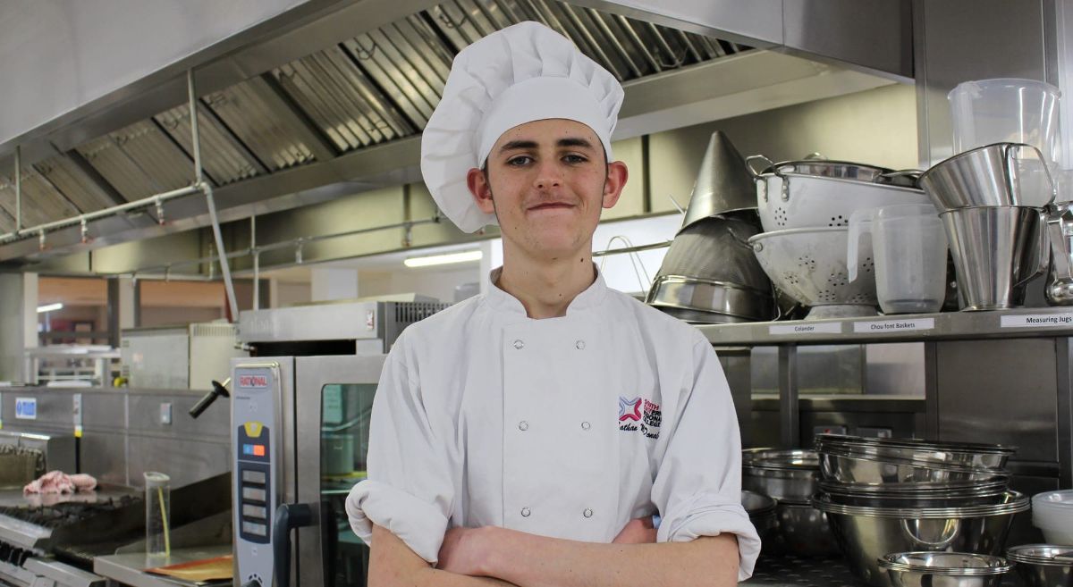 Nathan McDonald in SERC's training kitchen at Downpatrick Campus